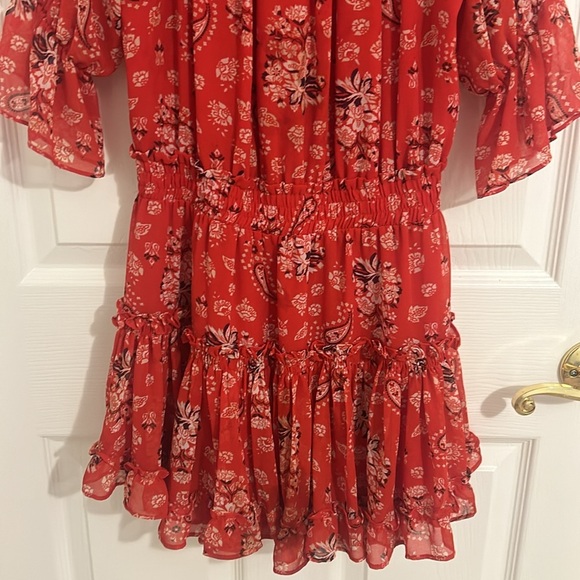 Misa Los Angeles Darla Paisley Mini Dress in Red Floral Paisley Pattern Size XS - Picture 8 of 13